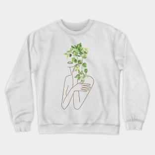 Floral Woman Line Art Crewneck Sweatshirt